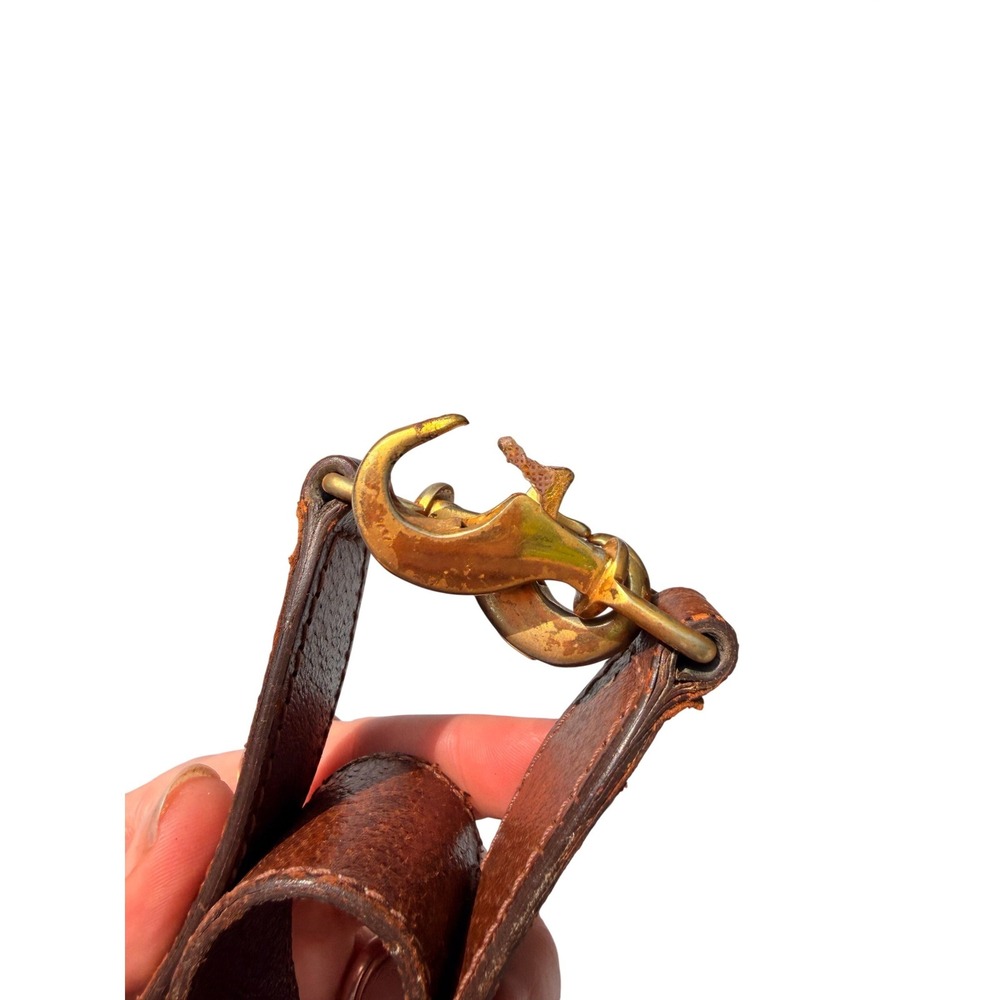 Vintage Gucci 1970s Brown Leather Mini Bag Bamboo Precursor Crossbody Purse - Picture 5 of 11